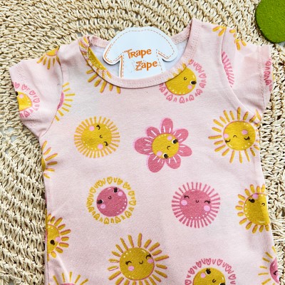 Body Manga Curta Sunshine - Rose